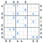 Skyscrapers Sudoku #18
