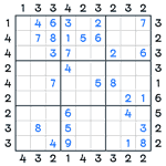 Skyscrapers Sudoku #45