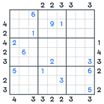 Skyscrapers Sudoku #57