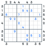 Skyscrapers Sudoku #58