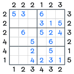 Skyscrapers Sudoku #61