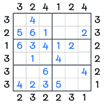 Skyscrapers Sudoku #62