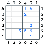 Skyscrapers Sudoku #67