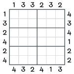 Skyscrapers Sudoku #72