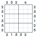 Skyscrapers Sudoku #73