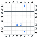 Skyscrapers Sudoku #98