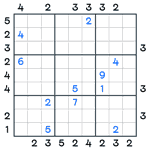 Skyscrapers Sudoku #117
